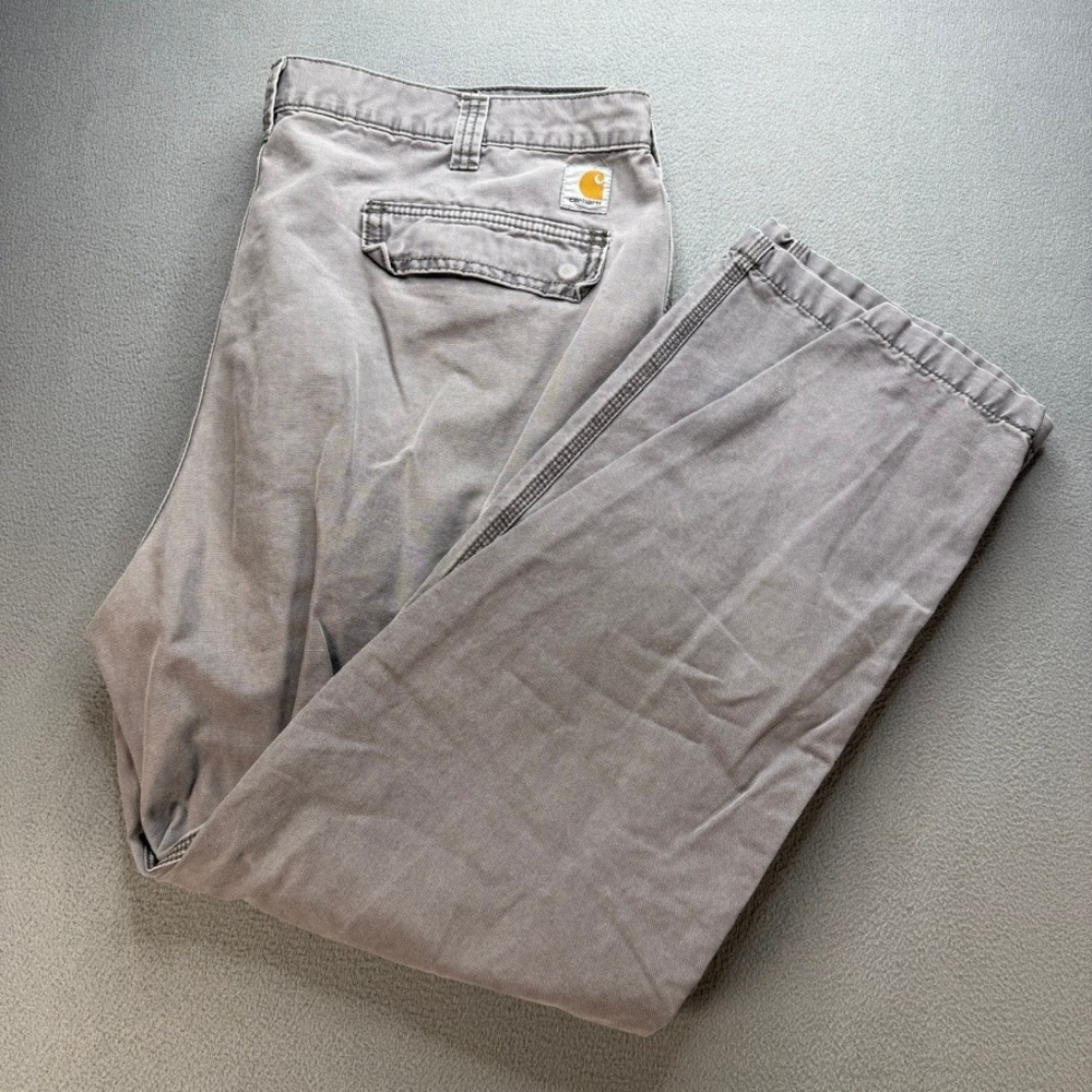 Carhartt Cargo Pants Relaxed Fit‎ 42x32 (FIT 40x30) Gray Canvas Workwear Utility